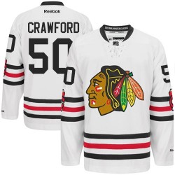 Corey Crawford Chicago Blackhawks Reebok Premier White 2015 Winter Classic Jersey