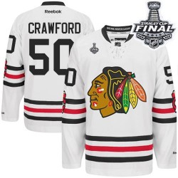 Corey Crawford Chicago Blackhawks Reebok Premier White 2015 Winter Classic 2015 Stanley Cup Jersey