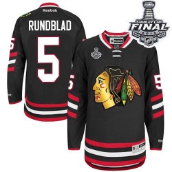 David Rundblad Chicago Blackhawks Reebok Premier Black 2014 Stadium Series 2015 Stanley Cup Jersey