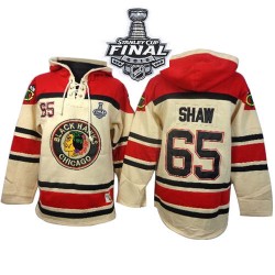 Andrew Shaw Chicago Blackhawks Authentic White Old Time Hockey Sawyer Hooded Sweatshirt 2015 Stanley Cup Jersey
