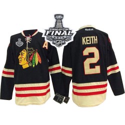 Duncan Keith Chicago Blackhawks Reebok Authentic Black 2015 Winter Classic 2015 Stanley Cup Jersey