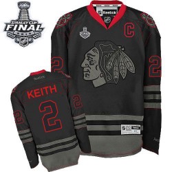 Duncan Keith Chicago Blackhawks Reebok Authentic Black Ice 2015 Stanley Cup Jersey