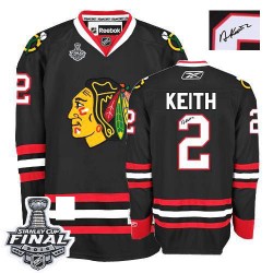 Duncan Keith Chicago Blackhawks Reebok Authentic Black Autographed Third 2015 Stanley Cup Jersey