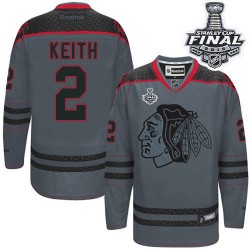 Duncan Keith Chicago Blackhawks Reebok Authentic Charcoal Cross Check Fashion 2015 Stanley Cup Jersey
