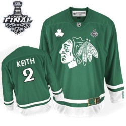 Duncan Keith Chicago Blackhawks Reebok Authentic Green St Patty's Day 2015 Stanley Cup Jersey