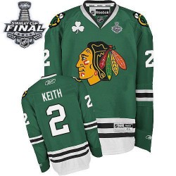 Duncan Keith Chicago Blackhawks Reebok Authentic Green 2015 Stanley Cup Jersey