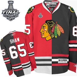 Andrew Shaw Chicago Blackhawks Reebok Authentic Red/Black Split Fashion 2015 Stanley Cup Jersey