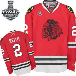 Duncan Keith Chicago Blackhawks Reebok Authentic Red Skull 2015 Stanley Cup Jersey