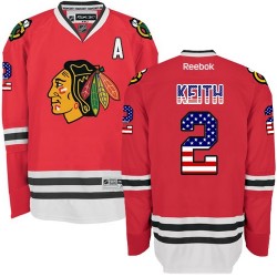 Duncan Keith Chicago Blackhawks Reebok Authentic Red USA Flag Fashion Jersey
