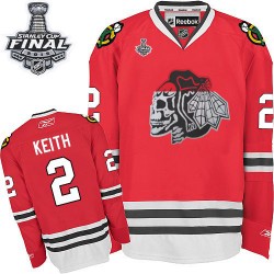 Duncan Keith Chicago Blackhawks Reebok Authentic White Red Skull 2015 Stanley Cup Jersey