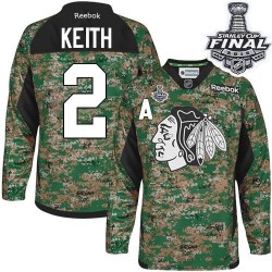 Youth Duncan Keith Chicago Blackhawks Reebok Premier Camo Veterans Day Practice 2015 Stanley Cup Jersey