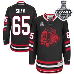 Andrew Shaw Chicago Blackhawks Reebok Premier Black Red Skull 2014 Stadium Series 2015 Stanley Cup Jersey