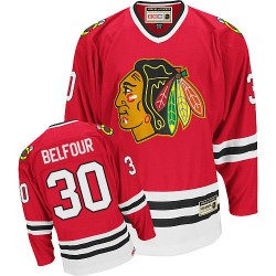 ED Belfour Chicago Blackhawks CCM Authentic Red Throwback Jersey