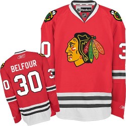 ED Belfour Chicago Blackhawks Reebok Authentic Red Home Jersey