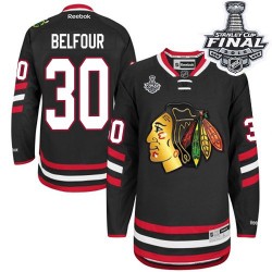 ED Belfour Chicago Blackhawks Reebok Premier Black 2014 Stadium Series 2015 Stanley Cup Jersey