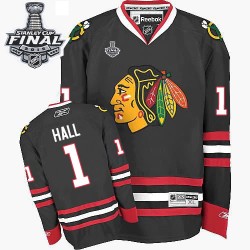 Glenn Hall Chicago Blackhawks Reebok Authentic Black Third 2015 Stanley Cup Jersey