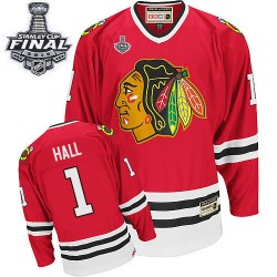 Glenn Hall Chicago Blackhawks CCM Authentic Red Throwback 2015 Stanley Cup Jersey