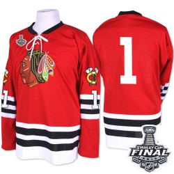 Glenn Hall Chicago Blackhawks Mitchell and Ness Authentic Red 1960-61 Throwback 2015 Stanley Cup Jersey