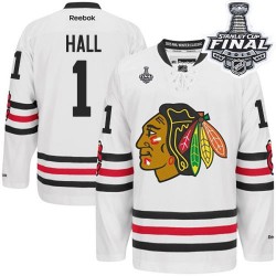 Glenn Hall Chicago Blackhawks Reebok Authentic White 2015 Winter Classic 2015 Stanley Cup Jersey