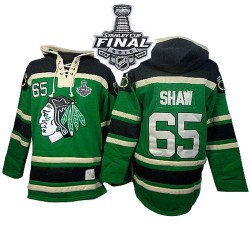 Andrew Shaw Chicago Blackhawks Premier Green Old Time Hockey St. Patrick's Day McNary Lace Hoodie 2015 Stanley Cup Jersey