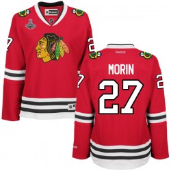 Women's Jeremy Morin Chicago Blackhawks Reebok Authentic Red Home 2015 Stanley Cup Champions Jersey