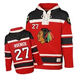 Jeremy Roenick Chicago Blackhawks Authentic Red Old Time Hockey Sawyer Hooded Sweatshirt Jersey