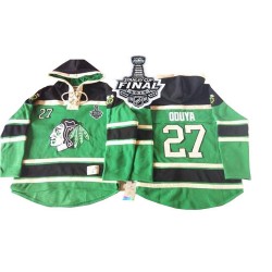 Johnny Oduya Chicago Blackhawks Premier Green Old Time Hockey St. Patrick's Day McNary Lace Hoodie 2015 Stanley Cup Jersey
