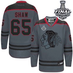 Andrew Shaw Chicago Blackhawks Reebok Premier Charcoal Cross Check Fashion 2015 Stanley Cup Jersey