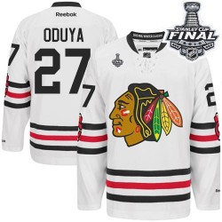 Youth Johnny Oduya Chicago Blackhawks Reebok Premier White 2015 Winter Classic 2015 Stanley Cup Jersey