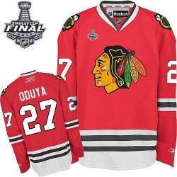Youth Johnny Oduya Chicago Blackhawks Reebok Premier Red Home 2015 Stanley Cup Jersey