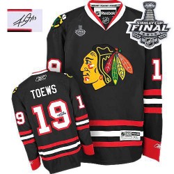 Jonathan Toews Chicago Blackhawks Reebok Authentic Black Autographed Third 2015 Stanley Cup Jersey
