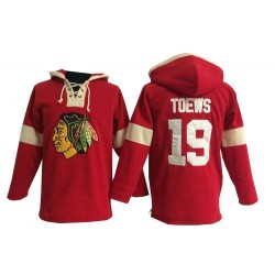 Jonathan Toews Chicago Blackhawks Authentic Red Old Time Hockey Pullover Hoodie Jersey