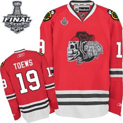 Jonathan Toews Chicago Blackhawks Reebok Authentic White Red Skull 2015 Stanley Cup Jersey