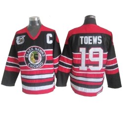 Jonathan Toews Chicago Blackhawks CCM Authentic Red/Black Throwback 75TH Jersey