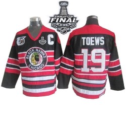 Jonathan Toews Chicago Blackhawks CCM Authentic Red/Black Throwback 75TH 2015 Stanley Cup Jersey