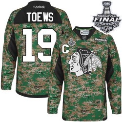 Youth Jonathan Toews Chicago Blackhawks Reebok Authentic Camo Veterans Day Practice 2015 Stanley Cup Jersey