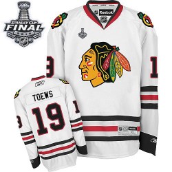 Youth Jonathan Toews Chicago Blackhawks Reebok Authentic White Away 2015 Stanley Cup Jersey