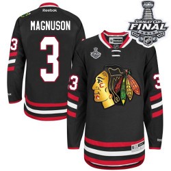 Keith Magnuson Chicago Blackhawks Reebok Authentic Black 2014 Stadium Series 2015 Stanley Cup Jersey
