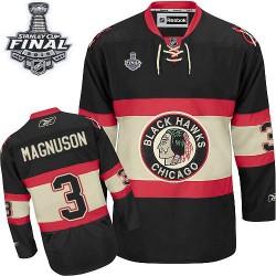 Keith Magnuson Chicago Blackhawks Reebok Authentic Black New Third 2015 Stanley Cup Jersey