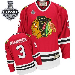 Keith Magnuson Chicago Blackhawks CCM Authentic Red Throwback 2015 Stanley Cup Jersey