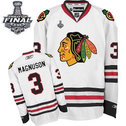 Keith Magnuson Chicago Blackhawks Reebok Authentic White Away 2015 Stanley Cup Jersey