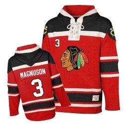 Keith Magnuson Chicago Blackhawks Premier Red Old Time Hockey Sawyer Hooded Sweatshirt Jersey