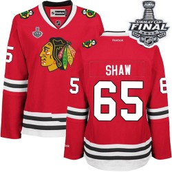 Women's Andrew Shaw Chicago Blackhawks Reebok Authentic Red Home 2015 Stanley Cup Jersey