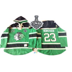 Kris Versteeg Chicago Blackhawks Authentic Green Old Time Hockey St. Patrick's Day McNary Lace Hoodie 2015 Stanley Cup Jersey