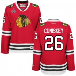 Women's Kyle Cumiskey Chicago Blackhawks Reebok Authentic Red Home 2015 Stanley Cup Champions Jersey