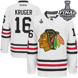 Marcus Kruger Chicago Blackhawks Reebok Authentic White 2015 Winter Classic 2015 Stanley Cup Jersey