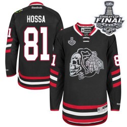 Marian Hossa Chicago Blackhawks Reebok Authentic White Black Skull 2014 Stadium Series 2015 Stanley Cup Jersey