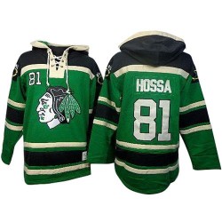 Marian Hossa Chicago Blackhawks Authentic Green Old Time Hockey Sawyer Hooded Sweatshirt Jersey