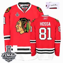 Marian Hossa Chicago Blackhawks Reebok Authentic Red Autographed Home 2015 Stanley Cup Jersey