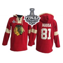 Marian Hossa Chicago Blackhawks Authentic Red Old Time Hockey Pullover Hoodie 2015 Stanley Cup Jersey